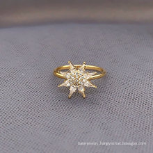 Fashion Sunflower Simple Ring with High Quality CZ for Women